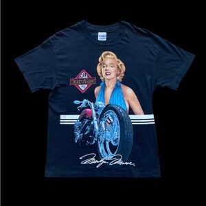 Vintage 1995￼￼ Marilyn Monroe Easy Riders Motorcycle Tee Harley 3D Emblem 90s